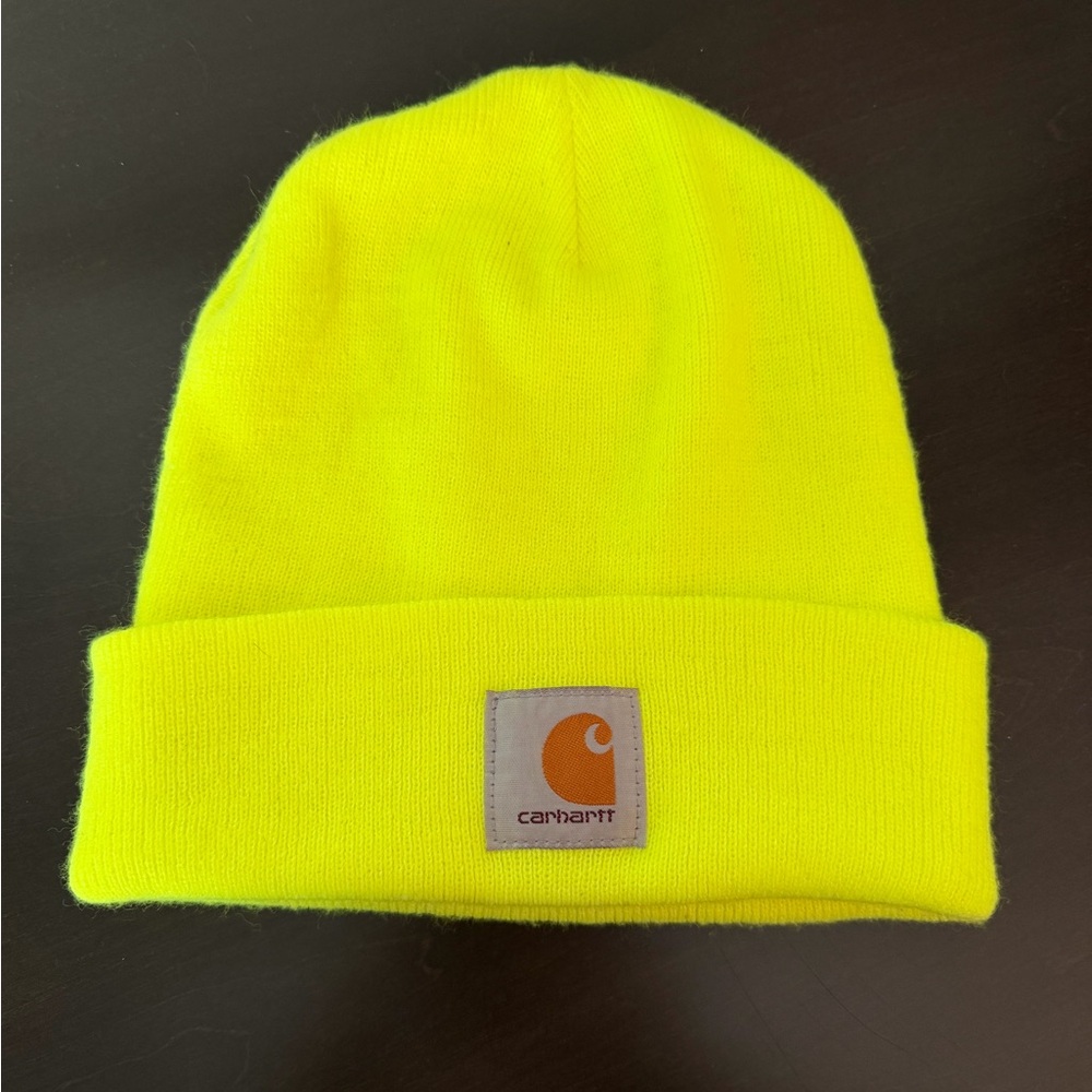 Carhartt Neon Yellow Beanie Knit Hat High Visibility Acrylic Cap